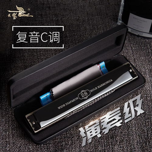 進口音簧口琴 專業28孔復音重音的天鵝演奏利器